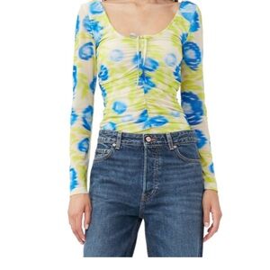 GANNI Blue and Green Women's Top Size L